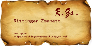 Rittinger Zsanett névjegykártya